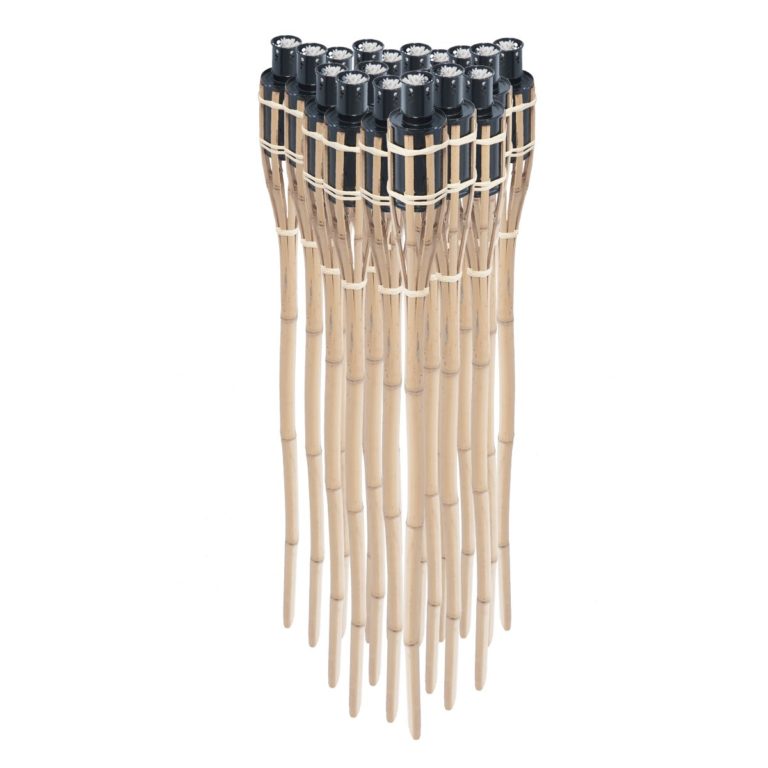 Bambus Gartenfackeln 90cm - 3 Stück Inkl. 2 Liter Lampenöl