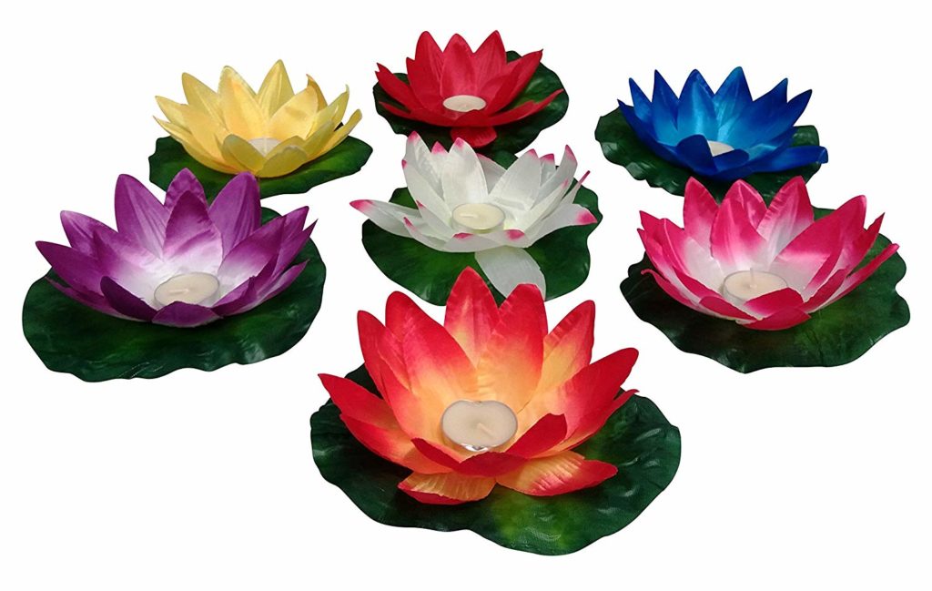 10 Stück Wasserlaterne Lotusblüte Seerose Schwimmlaterne Schwimmkerzen