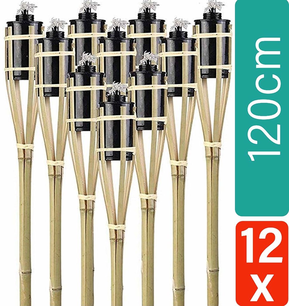 12 Gartenfackeln Bambus
